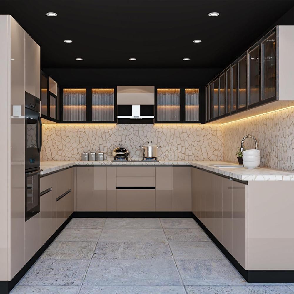 tủ bếp chữ u hiện đại 