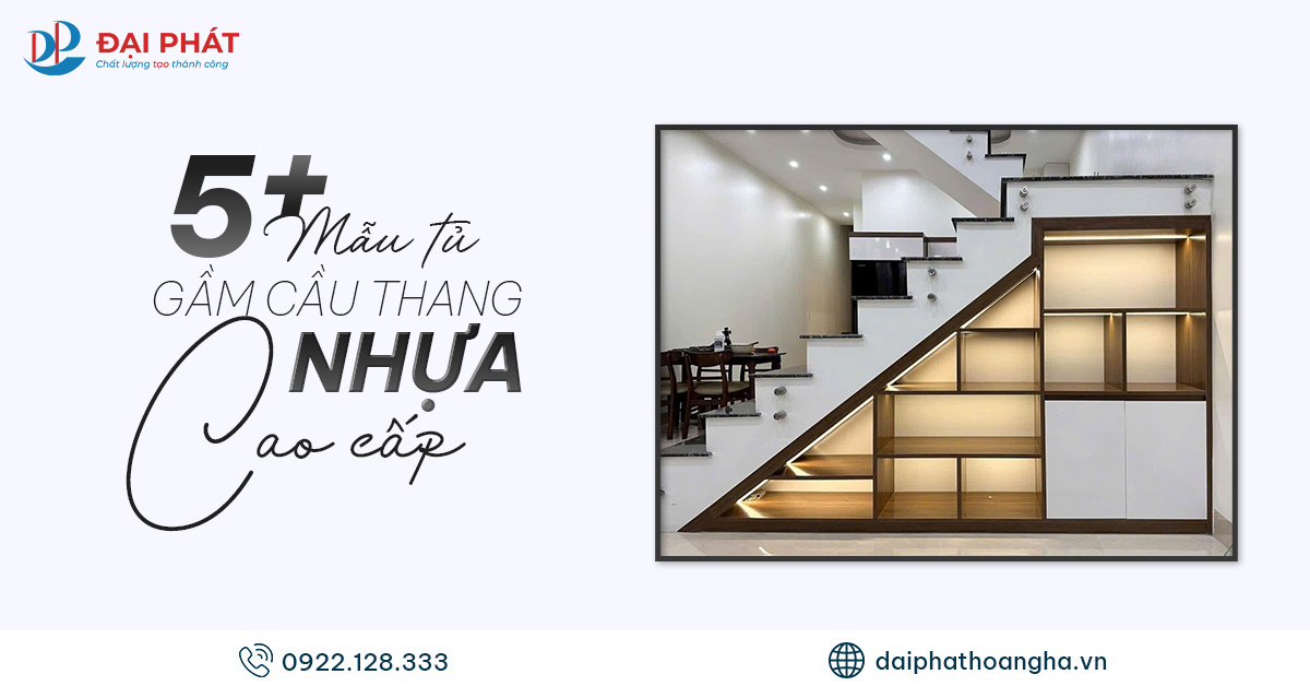 mẫu tủ gầm cầu thang nhựa cao cấp 