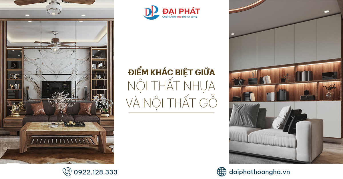 khác biệt giữa nội thất nhựa và nội thất gỗ 