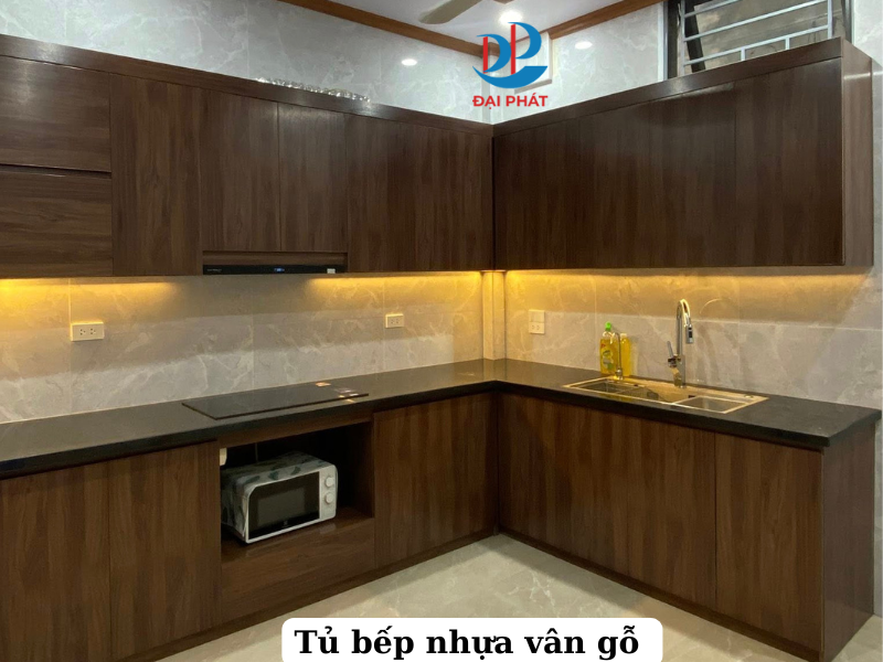  MẪU TỦ BẾP NHỰA VÂN GỖ ĐẸP