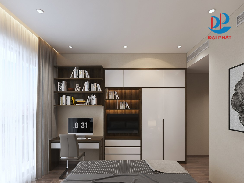 KỆ SÁCH PHÒNG NGỦ – GIẢI PHÁP LƯU TRỮ THÔNG MINH 2025