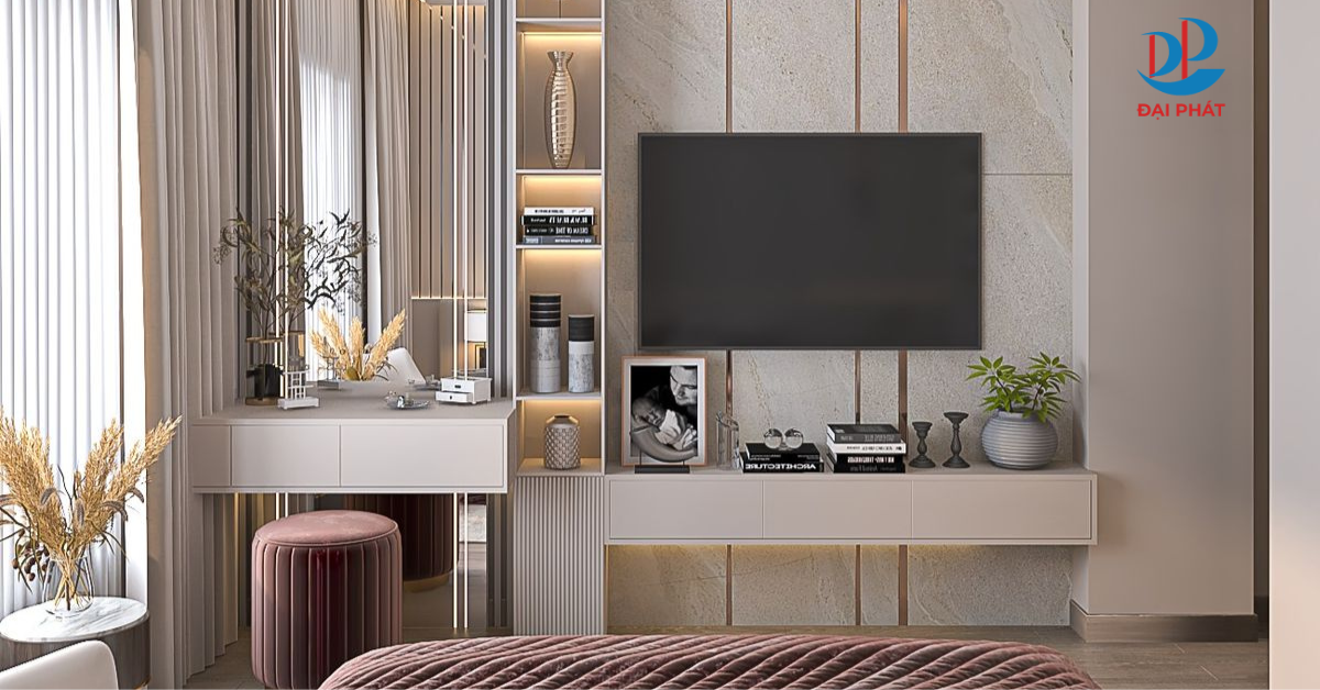 TỦ KỆ TIVI PHÒNG NGỦ – GỢI Ý KHÔNG GIAN TIỆN NGHI VÀ THANH LỊCH 2025