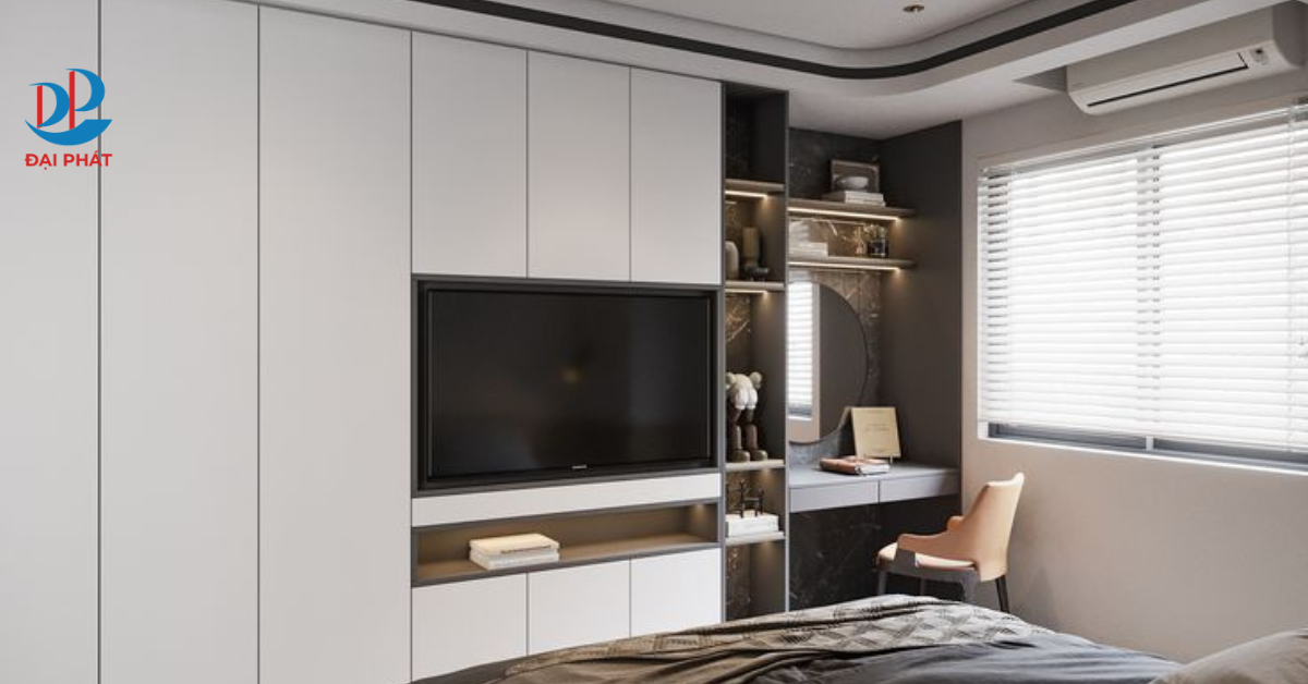 TỦ KỆ TIVI PHÒNG NGỦ – GỢI Ý KHÔNG GIAN TIỆN NGHI VÀ THANH LỊCH 2025