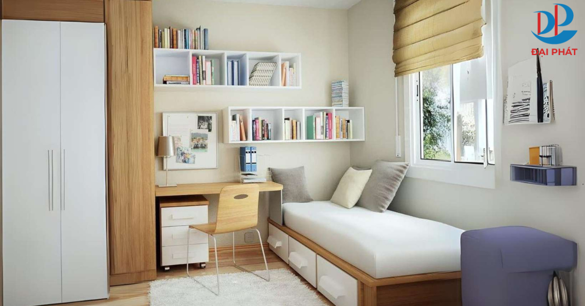 KỆ SÁCH PHÒNG NGỦ – GIẢI PHÁP LƯU TRỮ THÔNG MINH 2025