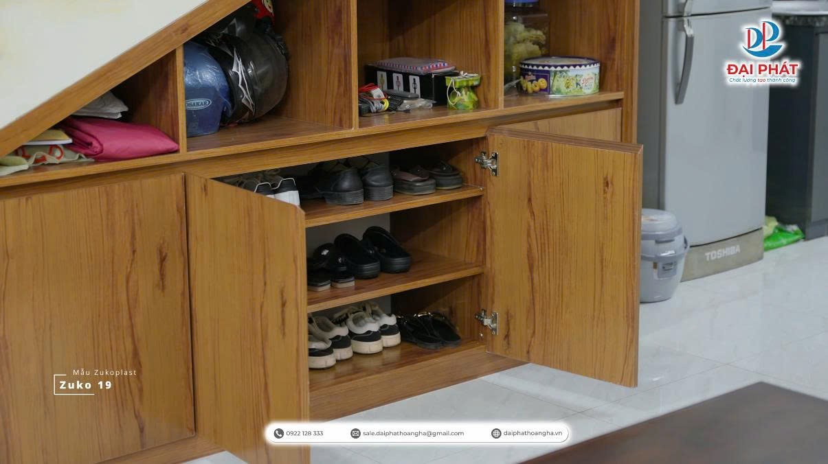 Mẫu Tủ Gầm Cầu Thang Bằng Nhựa ZukoPlast – Đa Công Năng, Chống Ẩm, Đẹp Sang 2025 