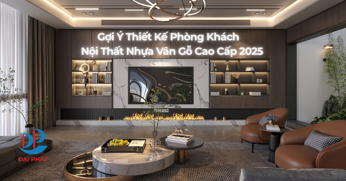 Gợi Ý Thiết Kế Phòng Khách Hiện Đại Bằng Nội Thất Nhựa Vân Gỗ Cao Cấp 2025