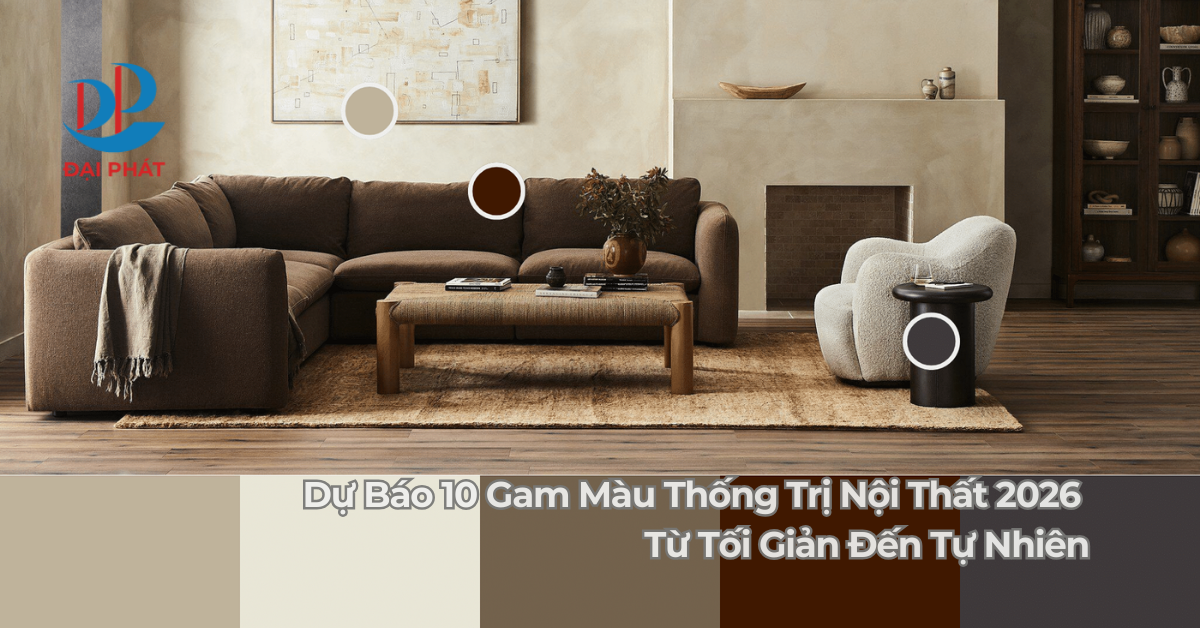 Dự Báo 10 Gam Màu Thống Trị Nội Thất 2026 – Từ Tối Giản Đến Tự Nhiên