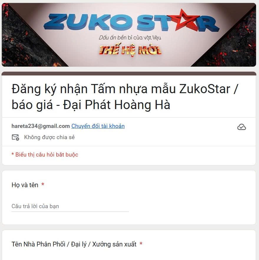 Đăng Ký – Nhận Ngay Tấm Mẫu Và Bảng Giá Tấm Nhựa ZukoStar Miễn Phí 2025