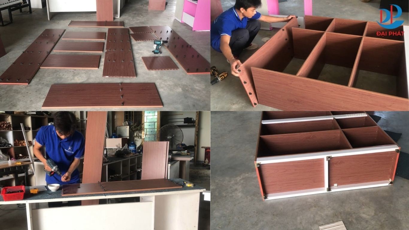 LẮP KHUNG TỦ NHỰA CÁNH KÍNH 5 NGĂN CHO NỘI THẤT VĂN PHÒNG SANG, XỊN, GỌN GÀNG