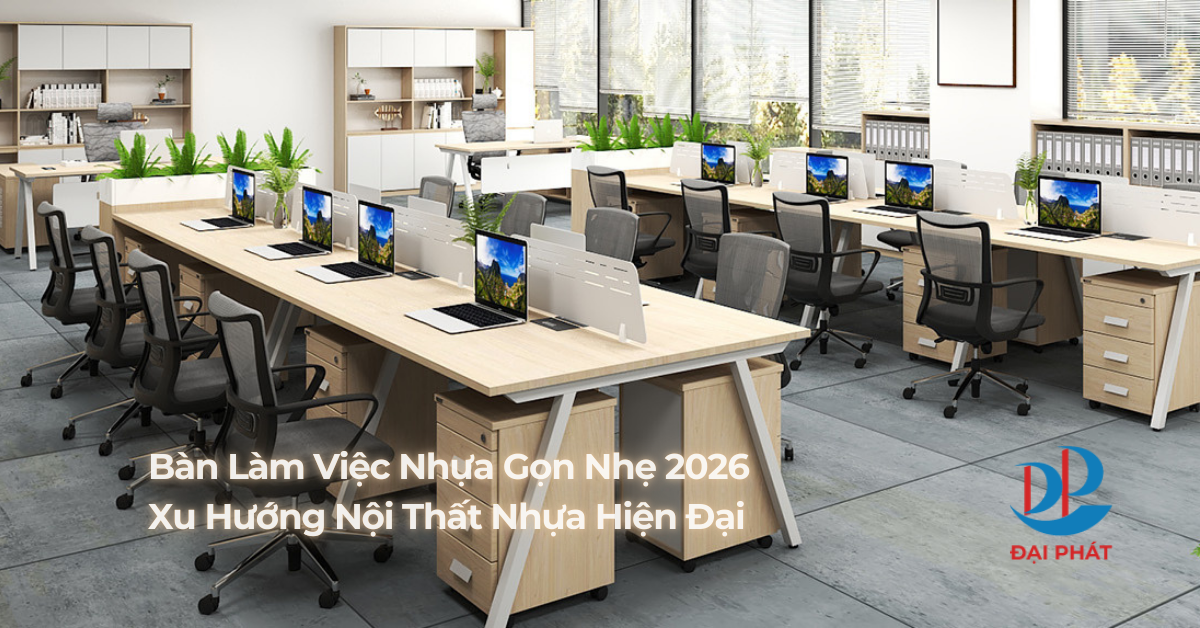 Bàn Làm Việc Nhựa Gọn Nhẹ – Khởi Động Sự Nghiệp 2026 Cùng Xu Hướng Nội Thất Nhựa Hiện Đại