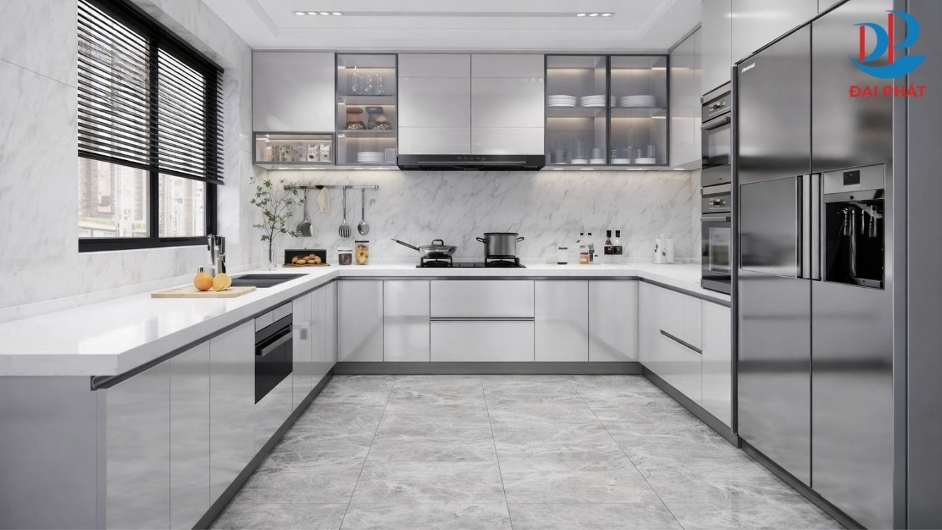 THIẾT KẾ TỦ BẾP NHỰA CHỮ U TỐI ƯU CÔNG NĂNG, NÂNG TẦM KHÔNG GIAN BẾP HIỆN ĐẠI