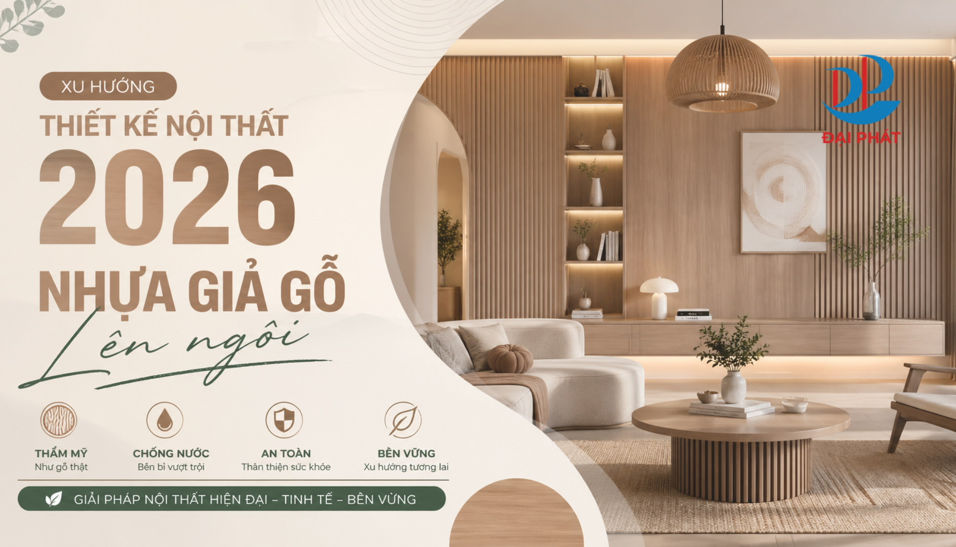 XU HƯỚNG THIẾT KẾ NỘI THẤT 2026: NHỰA GIẢ GỖ LÊN NGÔI