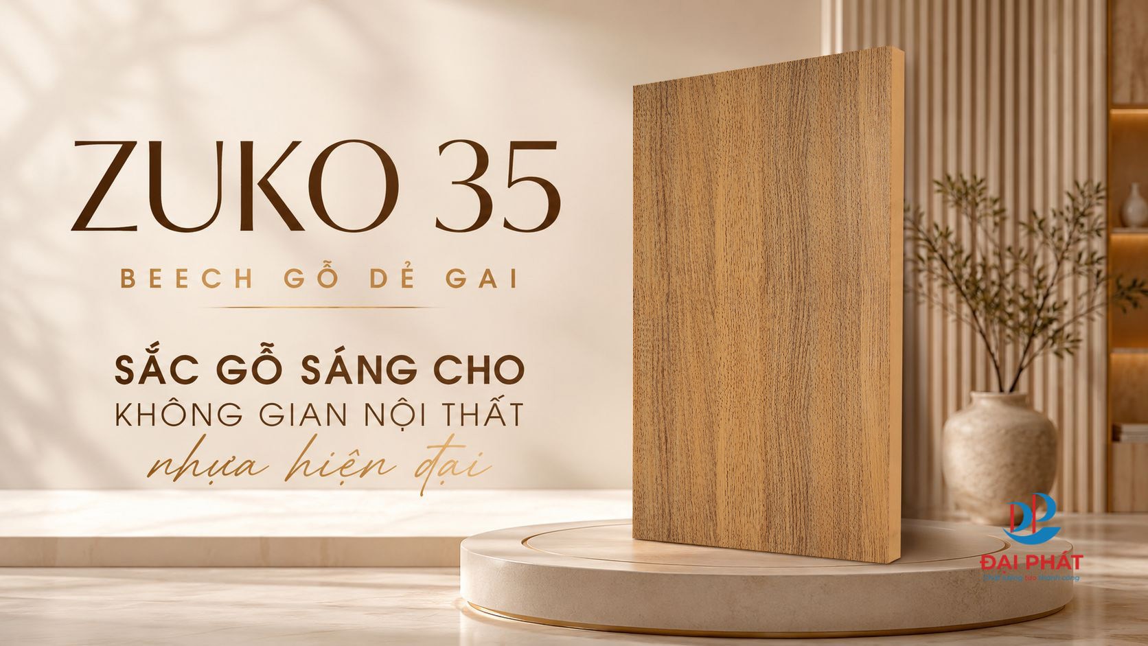 ZUKO 35 – BEECH GỖ DẺ GAI: SẮC GỖ SÁNG CHO KHÔNG GIAN NỘI THẤT NHỰA HIỆN ĐẠI