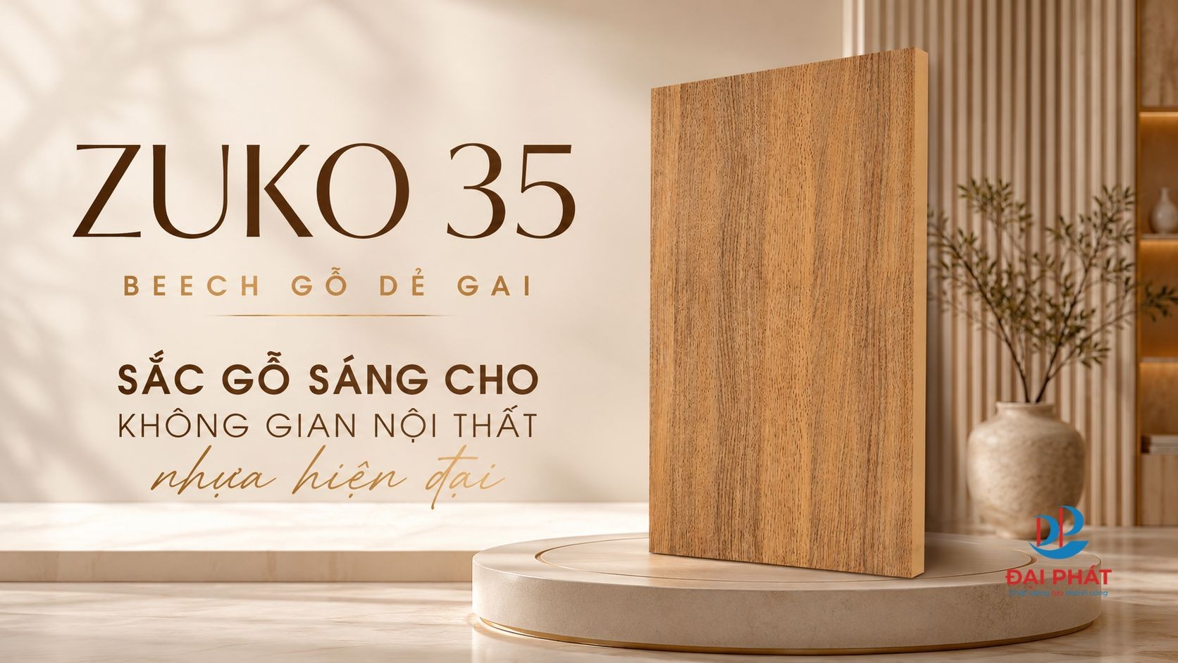 ZUKO 35 – BEECH GỖ DẺ GAI: SẮC GỖ SÁNG CHO KHÔNG GIAN NỘI THẤT NHỰA HIỆN ĐẠI